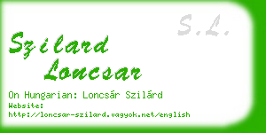 szilard loncsar business card